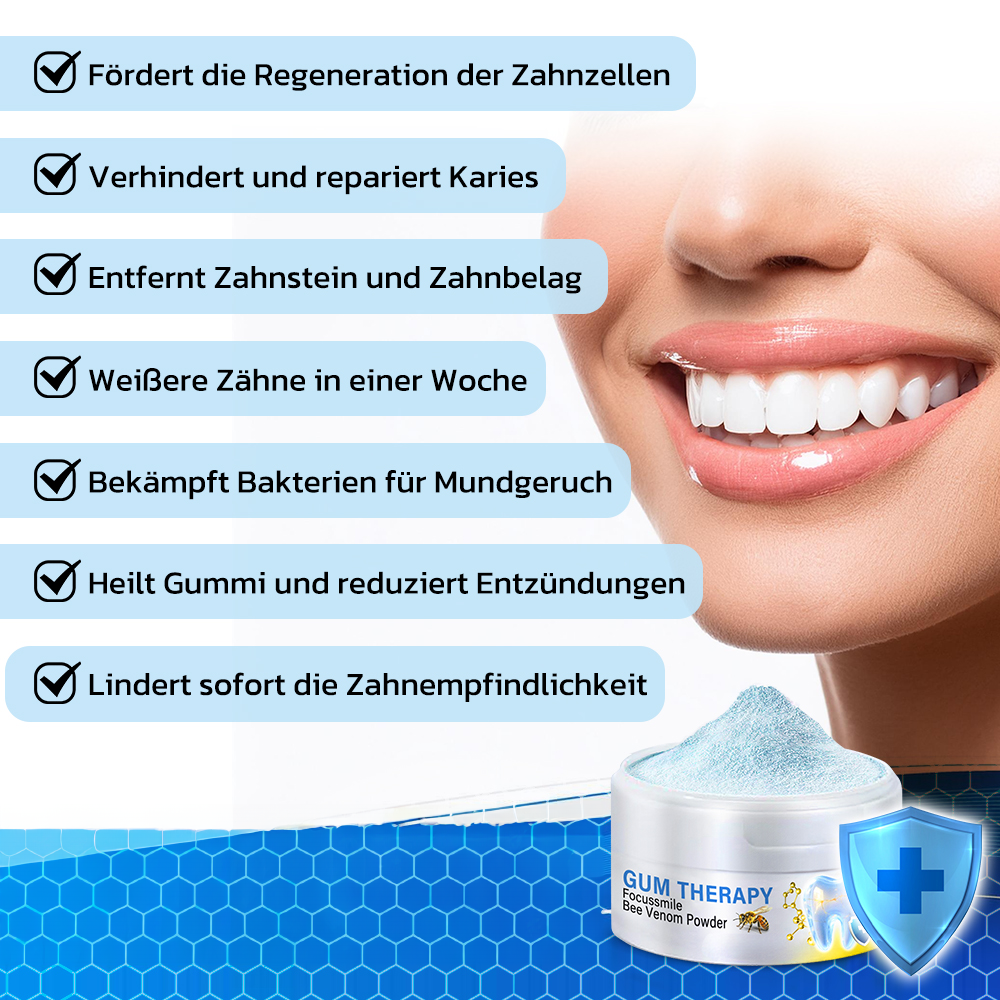 ❤️Furzero® Focussmile Bienengiftbehandlung Pulver zum Einnehmen 🦷 (🇩🇪 BZÄK Zugelassen)