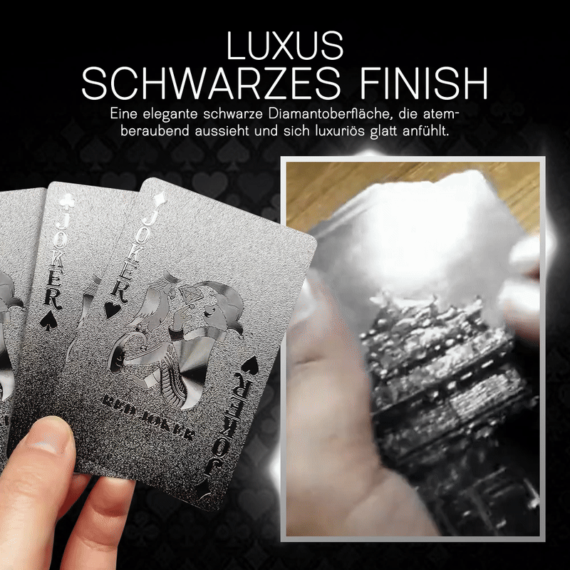 GFOUK® Wasserdichte schwarze Diamant-Pokerkarten