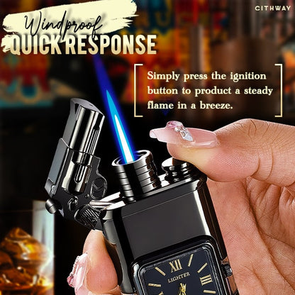 Remifa™ Winddichtes zweiflammiges Vintage-Uhrenfeuerzeug