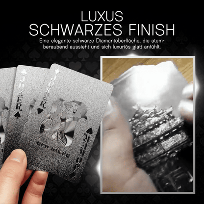 GFOUK® Wasserdichte schwarze Diamant-Pokerkarten