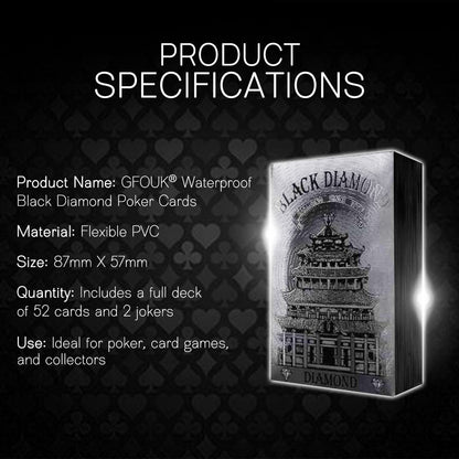 GFOUK® Wasserdichte schwarze Diamant-Pokerkarten