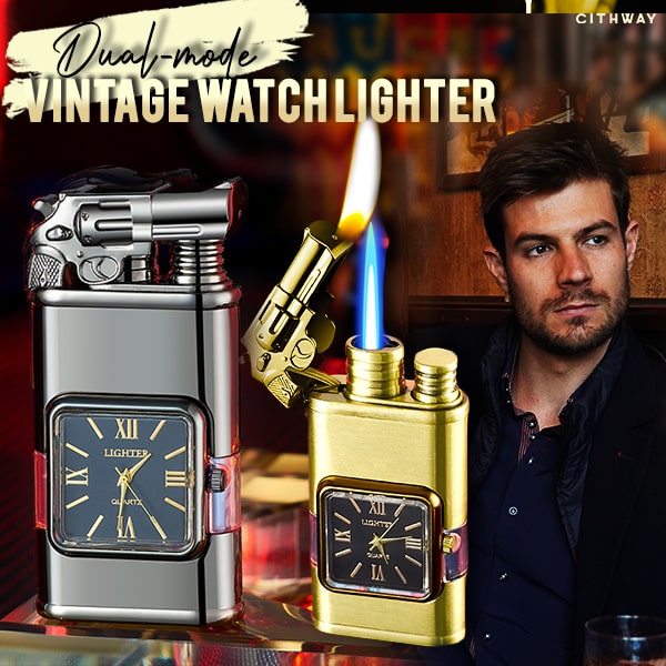Remifa™ Winddichtes zweiflammiges Vintage-Uhrenfeuerzeug